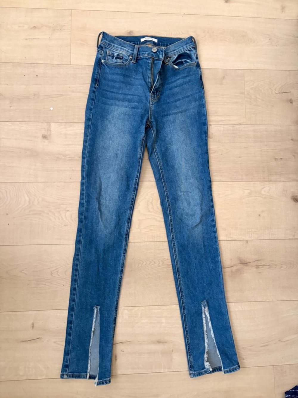 PacSun Blue High-Rise Skinny Jeans with Front Slits